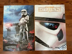 Póster de Stormtrooper de EA Star Wars BATTLEFRONT doble cara 33,5""x22,5"" promoción RARO - Imagen 1 de 4