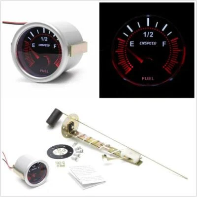 Medidor de nivel de combustible puntero de coche con pantalla LED DC12V de 2′′ 52 mm con sensor E-1/2-F Foto 1 de 4