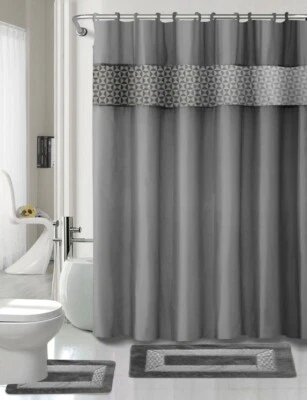 15ШТ ПЕЧАТНЫЕ ЗАНАВЕСКИ ДЛЯ ВАННОЙ КОМНАТЫ ДУША ТКАНЬ ПОКРЫТЫЕ КРЮЧКИ ИЛИ КЕРАМИЧЕСКИЕ АКСЕССУАРЫ - Изображение 1 из 2