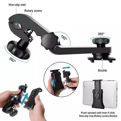 Tablet Holder with Clamp Phone Holder for Exercise iPad Microphone Stand Music - Image 1 of 4