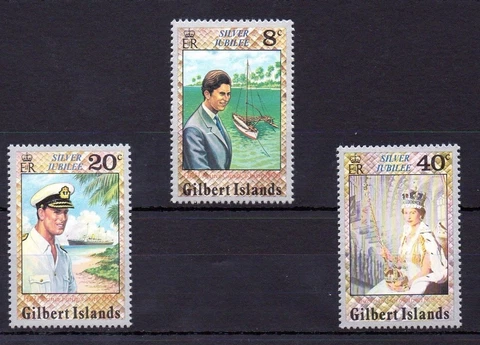 Gilbert Islands 1977 Royal Silver Jubilee MNH set S.G. 48-50 Cover
