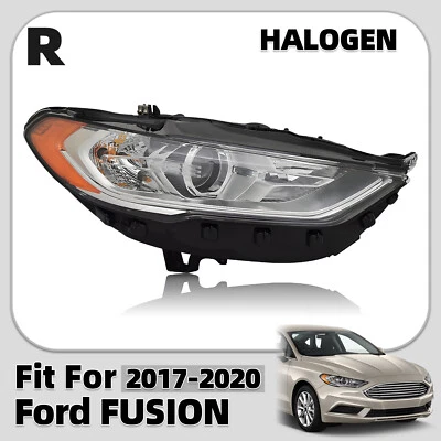 Headlight For 2017-2020 Ford Fusion Halogen W/o Signature Lighting Right 6 Pins Foto 1 de 4