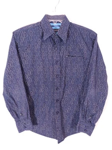 G Unit Button Up Shirt Men's Medium Blue All Over Print 50 Cent Vintage Rare - Picture 1 of 10