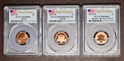 2019-W Lincoln Shield Cent 3 Coin Set - PCGS MS69RD/PR69RD FS - ✪COINGIANTS✪ - Image 1 of 2