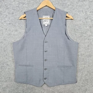 Jos A Bank 1905 Men's Gray Waistcoat Vest Size L 42R 100% Wool Formal Wedding - Picture 1 of 7