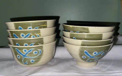 Juego de 8 cuencos de cereales sopa de arroz de inspiración asiática de melamina vintage Hana Cobe HP 519 Foto 1 de 4