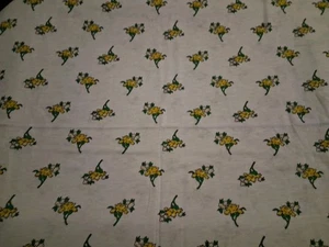 Yellow Green Floral White 2 Way Stretch Knit Fabric 56" X 34" - Picture 1 of 6