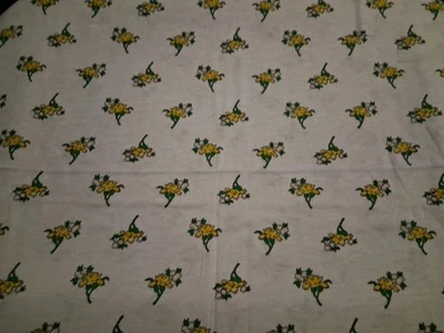 Yellow Green Floral White 2 Way Stretch Knit Fabric 56" X 34" - Image 1 of 4