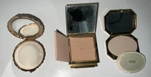 VTG Women's Vanity Cases, set of 3 Metal Hinge Clips Makeup Powder Mirrors Avon - Picture 1 of 16