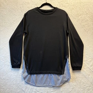 Top Zara Trafaluc donna taglia media nero tunica top blu a righe a strati - Foto 1 di 11