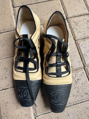 Chanel cc cap toe Lace womens shoes  - Image 1 of 4