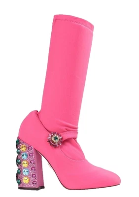 $2,349 DOLCE & GABBANA Crystal Valley Mary Janes Calcetín Bota (37.5 EU; 7.5 US) NUEVO EN CAJA Foto 1 de 4