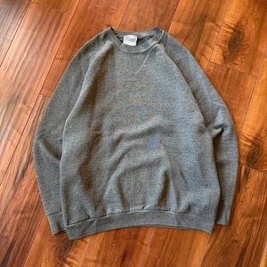 Vintage Fruit of The Loom Blank Pullover Crewneck Sweater Gray Mens Medium - Picture 1 of 7