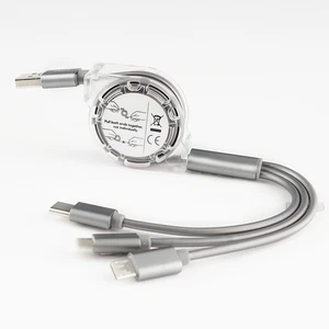 3 in 1 Multi USB Phone fast Charging and data Cable for iPhone and android - Picture 1 of 22