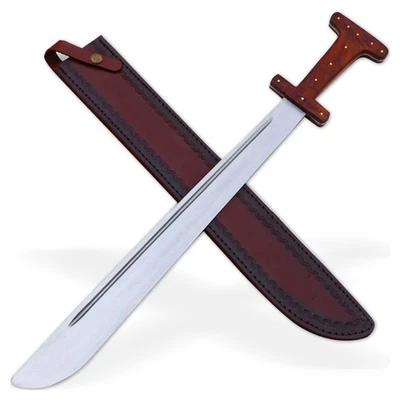 Viking Sword 1095 High Carbon Steel Type M Replica Full Tang Leather Sheath - Image 1 of 4