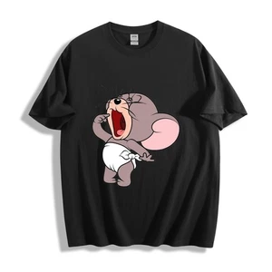 Tom and Jerry Baby Jerry Yawn T-Shirt - Adorable Cartoon Mouse Design Unisex Tee - Picture 1 of 34