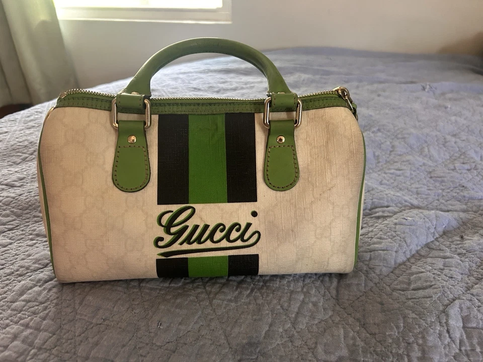 Bolso Gucci Joy Boston Monograma Logo Lona Cuero Para Mujer Foto 1 de 2