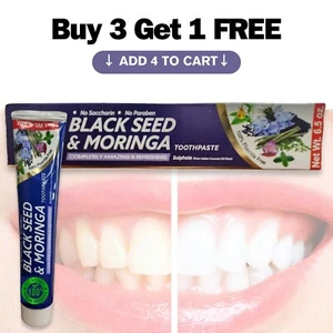Black Seed & Moringa Toothpaste 10 IN 1 Formula 100% Fluoride Free 1 Tube - Picture 1 of 11