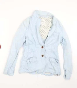 H&M Womens Blue Jacket Size 10 Button - Picture 1 of 12