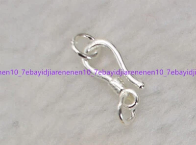 Sterlings Silver Hook Bead Clasp Connector For Necklace Bracelet Jewelry Making - Image 1 of 4