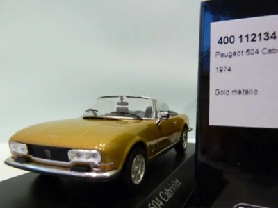 СУПЕР ЧРЕЗВЫЧАЙНО РЕДКИЙ кабриолет Peugeot 504 1974 жемчужное золото 1:43 Minichamps-404/GTi - Изображение 1 из 3