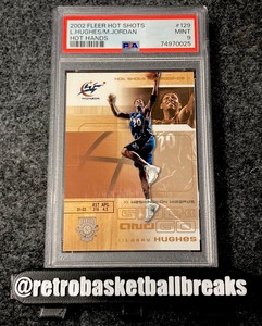 2002-03 Fleer Hot Shots Give and Go Hughes Michael Jordan Hot Hands /199 PSA 8