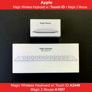 Clavier Sans Fil Apple Magic Avec Touch ID A2449 + Souris Magic 2 A1657 - Photo 1/1