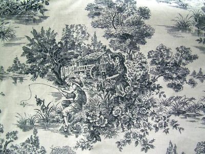 WAVERLY Woodland Toile Linen~  3 YDS~ OLD WORLD COLLECTION - Image 1 of 3