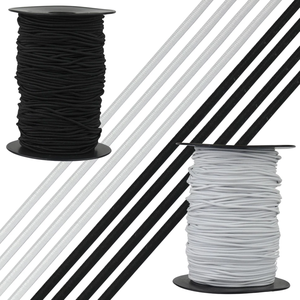 Gummiband 2 mm Rundgummi Gummikordel Gummilitze Gummischnur Mundbedeckung