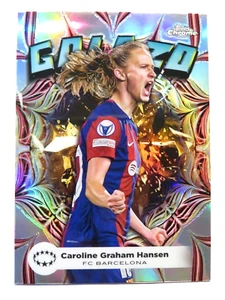 Scheda 2023/24 Topps Chrome UEFA calcio femminile Caroline Graham Hansen Golazo - Foto 1 di 2