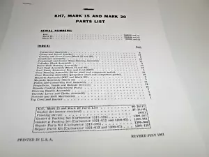 Reproduction Mercury Mark 15 Mark 20 KH7 Parts Catalog REPRINT.. - Picture 1 of 5