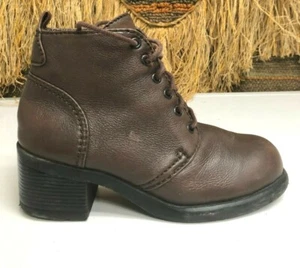 Maurices Womens DarkBrown Leather Shoe Lace Ankle Boots Size 8.5 M  93693 - Picture 1 of 9