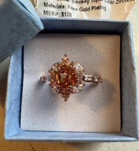 Bomb Party RBP8194~SMOKEY TOPAZ CUBIC ZIRCONIA~RGP SIZE 7 - Picture 1 of 8