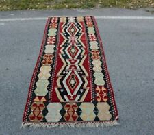 Traditional Oushak Handmade Kilim Runner Rug Vintage Ethnic Wool Carpet 3x9 ft