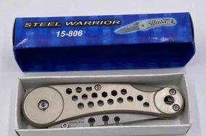 4 1/2" CLOSED POCKET KNIFE Steel Warrior STAINLESS BLADE & FRAME EUC - Picture 1 of 6