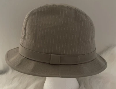 Sombrero Scala Dorfman Pacific Mezcla Algodón Beige Fedora Punto Talla L Foto 1 de 4