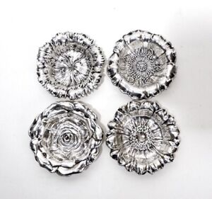 Set of 4 Different Gorham Sterling Repousse Nut Dishes 865, 866, 867, 868