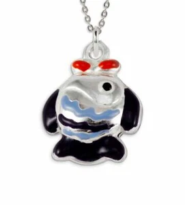 925 Sterling Silver Blue Black Red Enamel Fish Pendant S-482blu - Picture 1 of 2