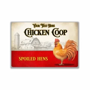 Spoiled Hens Personalized Chicken Coop Man Cave Metal SIGN or DECAL - Picture 1 of 17