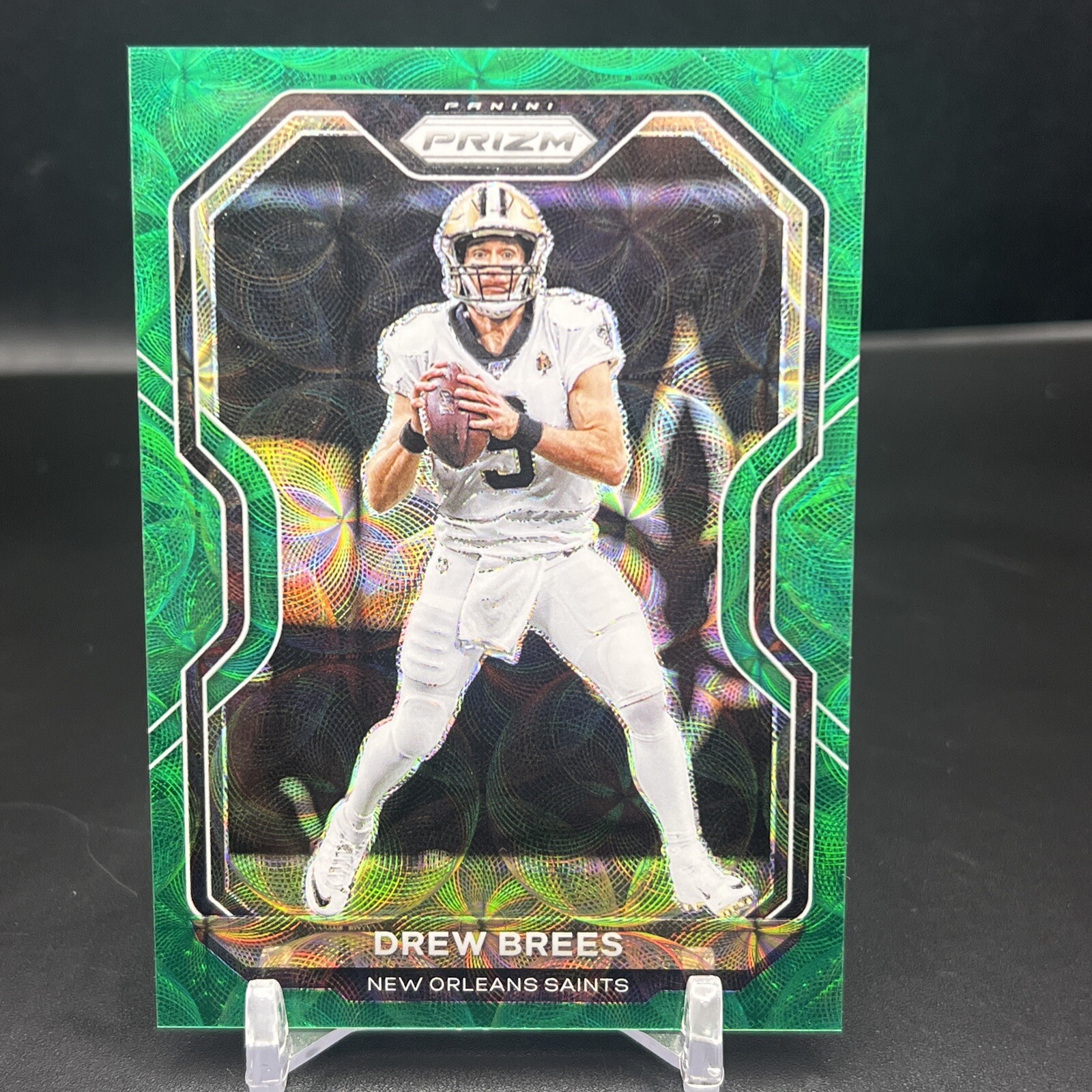 2020 Prizm Football Drew Brees #243 Green Scope Prizm SP 23/75 Saints AT1