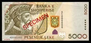 ALBANIA - ALBANIA - 5000 Leke 2007 Specimen P.75as SUP+ / XF+ - Picture 1 of 3