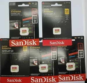 Micro SD Cards SanDisk Ultra - Extreme - Extreme Pro - 64GB – 1TB ✅Memory Card - Picture 1 of 13