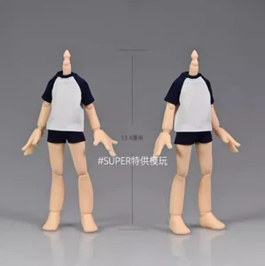 1/12 Male White Dark Blue T-shirt+Shorts Model for Fairy Body Dolls Toys D-Boy - Picture 1 of 1