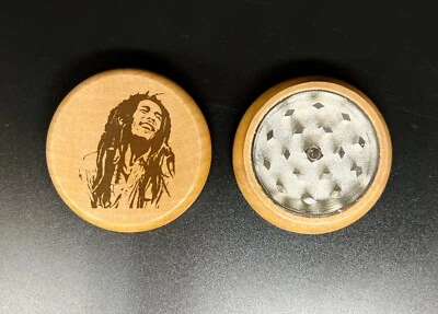 Bob Marley Doble Lado Grabado Madera Cocina Hierba Molinillo Regalo Personalizado Foto 1 de 4