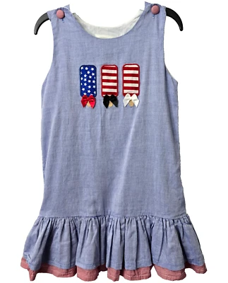 Vestido Lil Cactus Patriótico EE. UU. 4T 4 Tanque Volantes Paleta Estrellas Rayas Azul Julio Foto 1 de 4