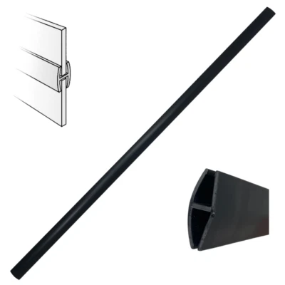 ELLOUGHTON GREENHOUSES Elite Gewächshäuser Dachabstandshalter H-Profile für 3 - 4 mm 610 mm / 2 Fuß breit schwarz