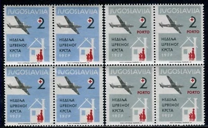817 - Yugoslavia 1957 - Red Cross - Porto - MNH Set - Block of 4 - Picture 1 of 2