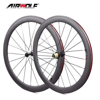 AIRWOLF Carbon Laufräder Rennrad Fahrrad Laufrad 700C 50*25mm Wheels Tubeless - Bild 1 von 4