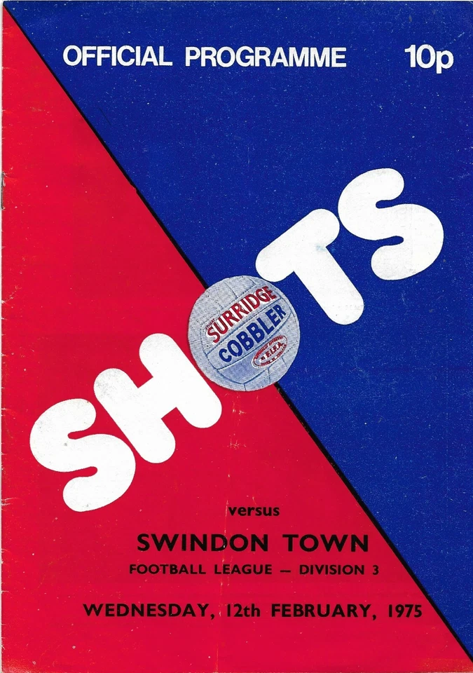Football Programme - Aldershot v Swindon Town - Div 3 - 12/2/1975 - Image 1 of 1