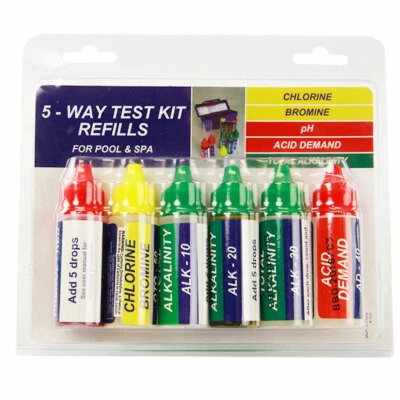 5-in-1 Swimming Pool Chlorine, pH, & Alkalinity Reagent Test Kit - Refill Pack - Image 1 of 2
